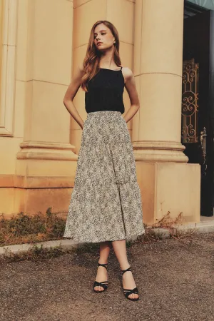 All Over Print Tiered Skirt