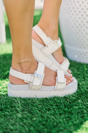 All Set Ivory Raffia Platform Sandals
