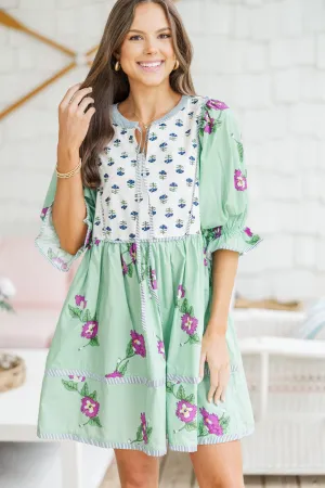 All The Good Green Medallion Dress