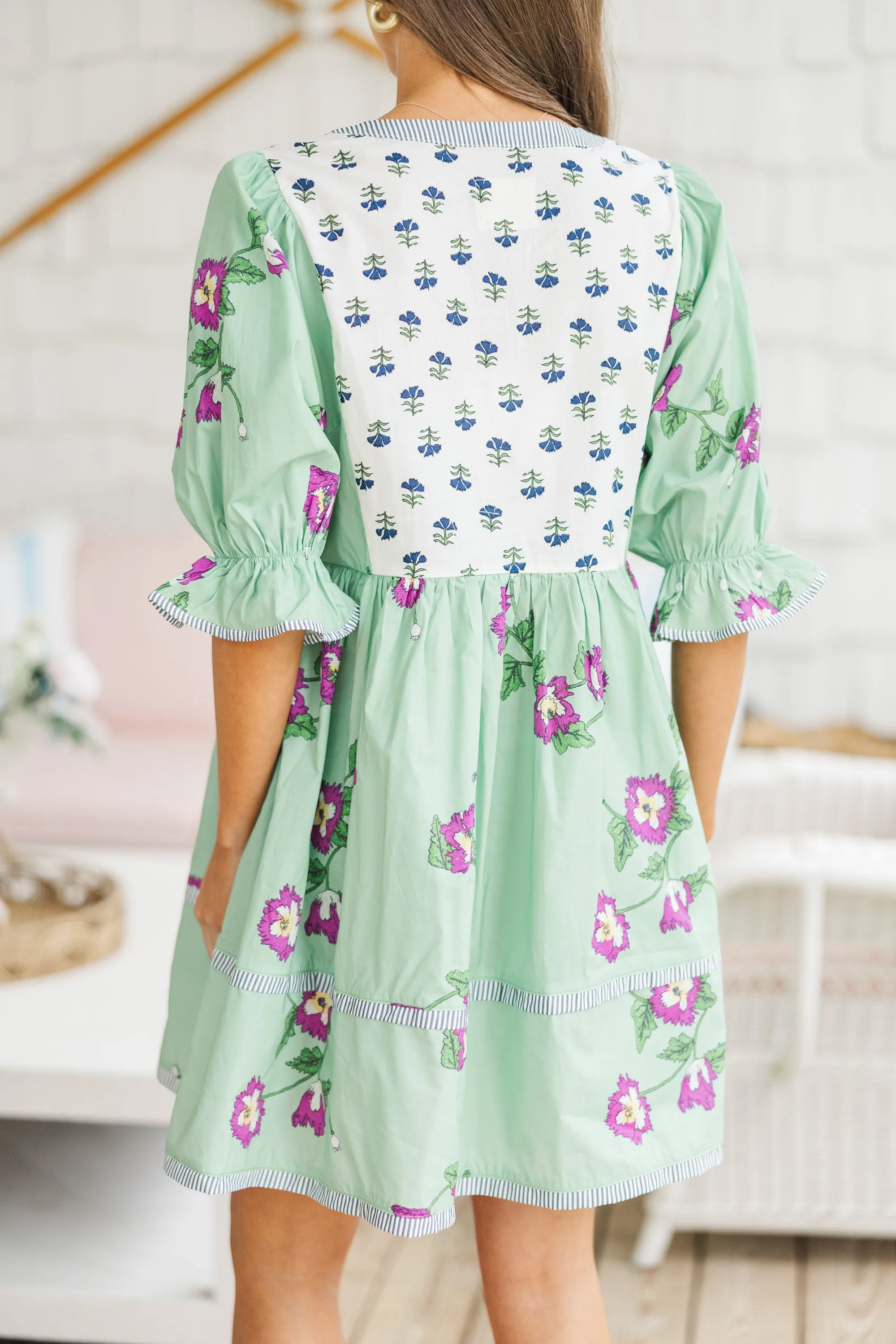 All The Good Green Medallion Dress