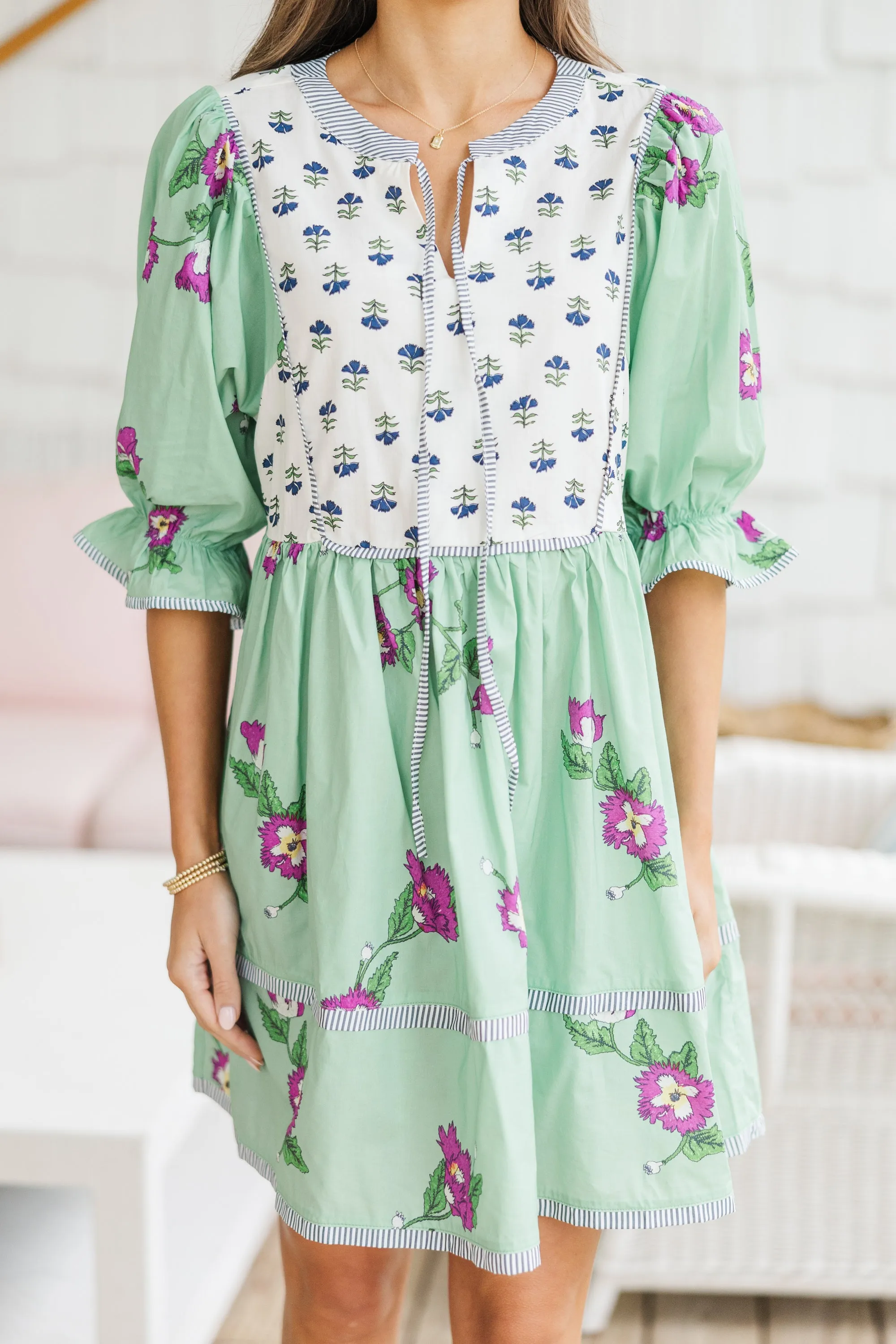 All The Good Green Medallion Dress