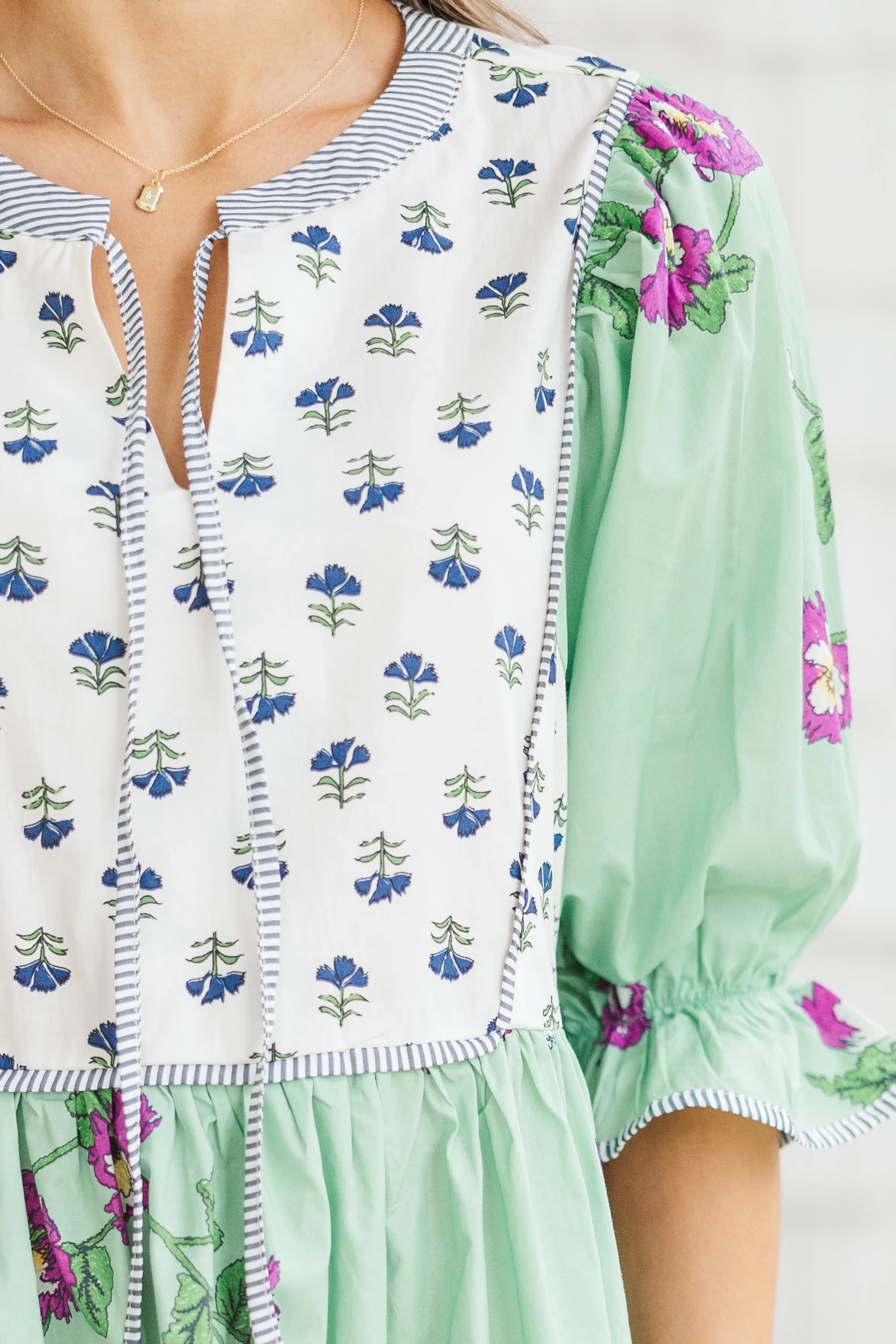 All The Good Green Medallion Dress