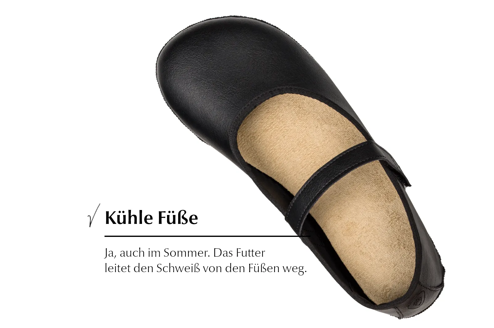 Ananda Barfuß-Ballerinas - Schwarz