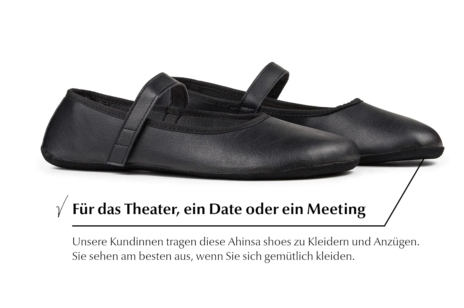 Ananda Barfuß-Ballerinas - Schwarz