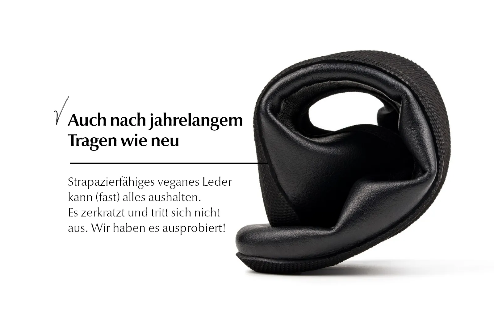 Ananda Extra-Schmale Barfuß-Ballerinas - Schwarz