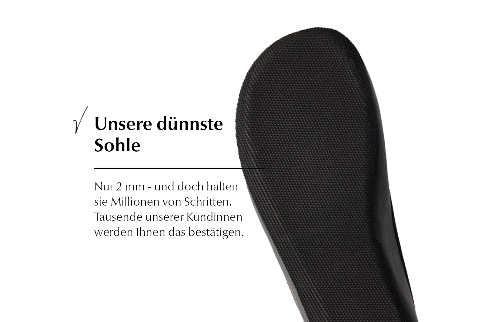 Ananda Extra-Schmale Barfuß-Ballerinas - Schwarz