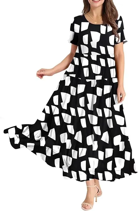 Ava | Boho Floral Maxi Dress with Pockets - Cotton Summer Kaftan