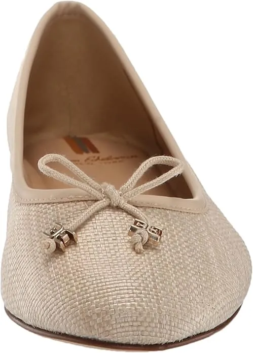 Ballet Flats Sam Edelman Slip Felicia Wide Rounded Toe Light On Robust Flexible Waterproof Natural