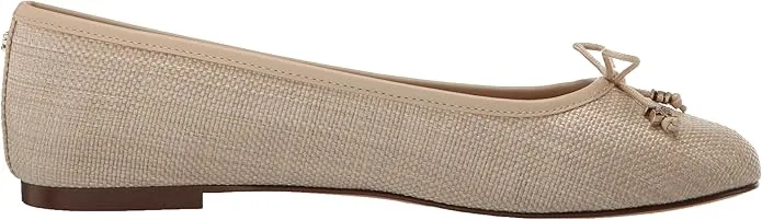 Ballet Flats Sam Edelman Slip Felicia Wide Rounded Toe Light On Robust Flexible Waterproof Natural