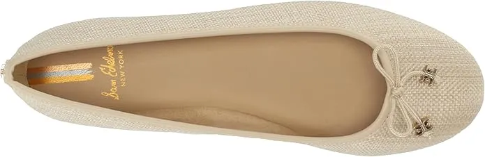 Ballet Flats Sam Edelman Slip Felicia Wide Rounded Toe Light On Robust Flexible Waterproof Natural