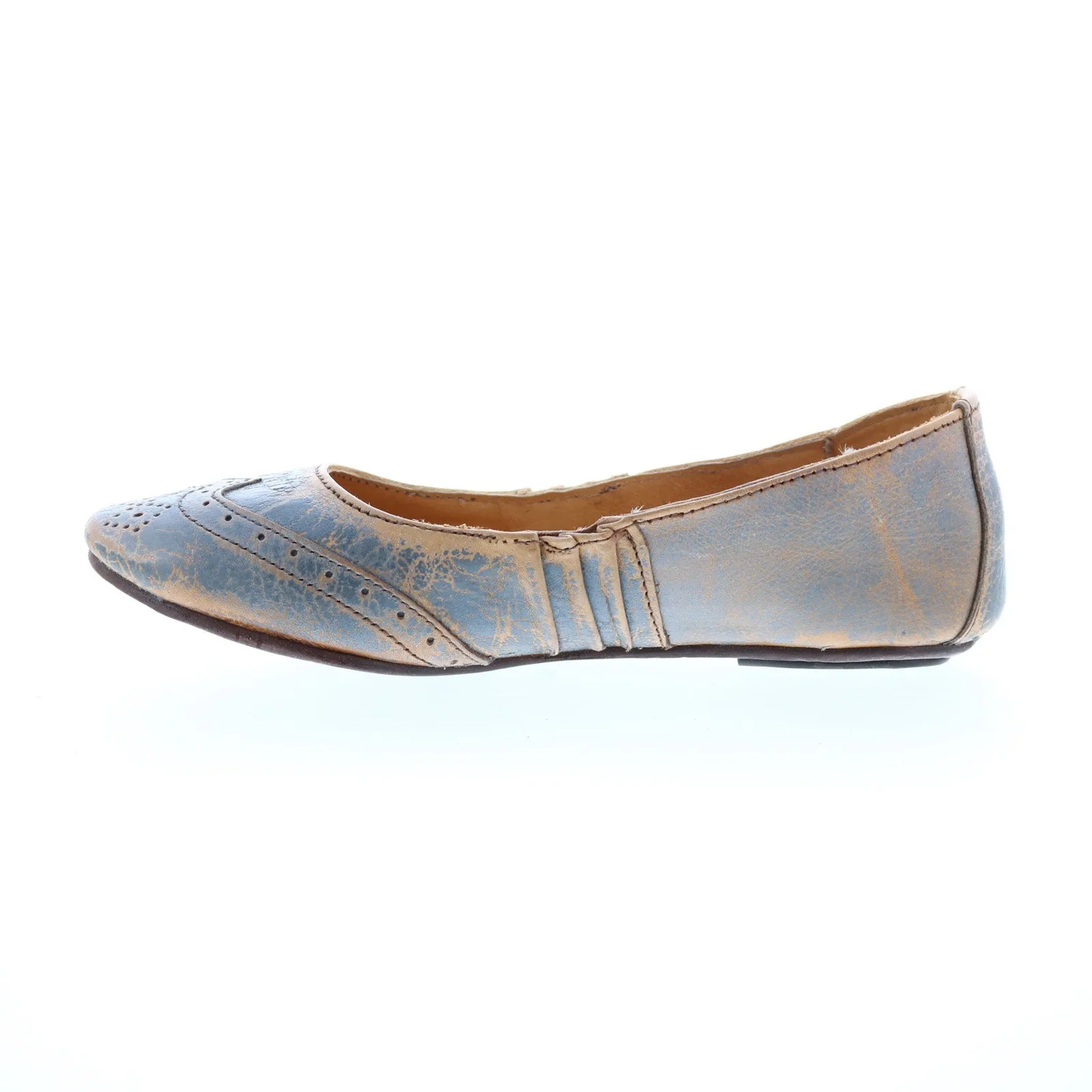 Bed Stu Tap F301602 Womens Gray Leather Slip On Ballet Flats Shoes