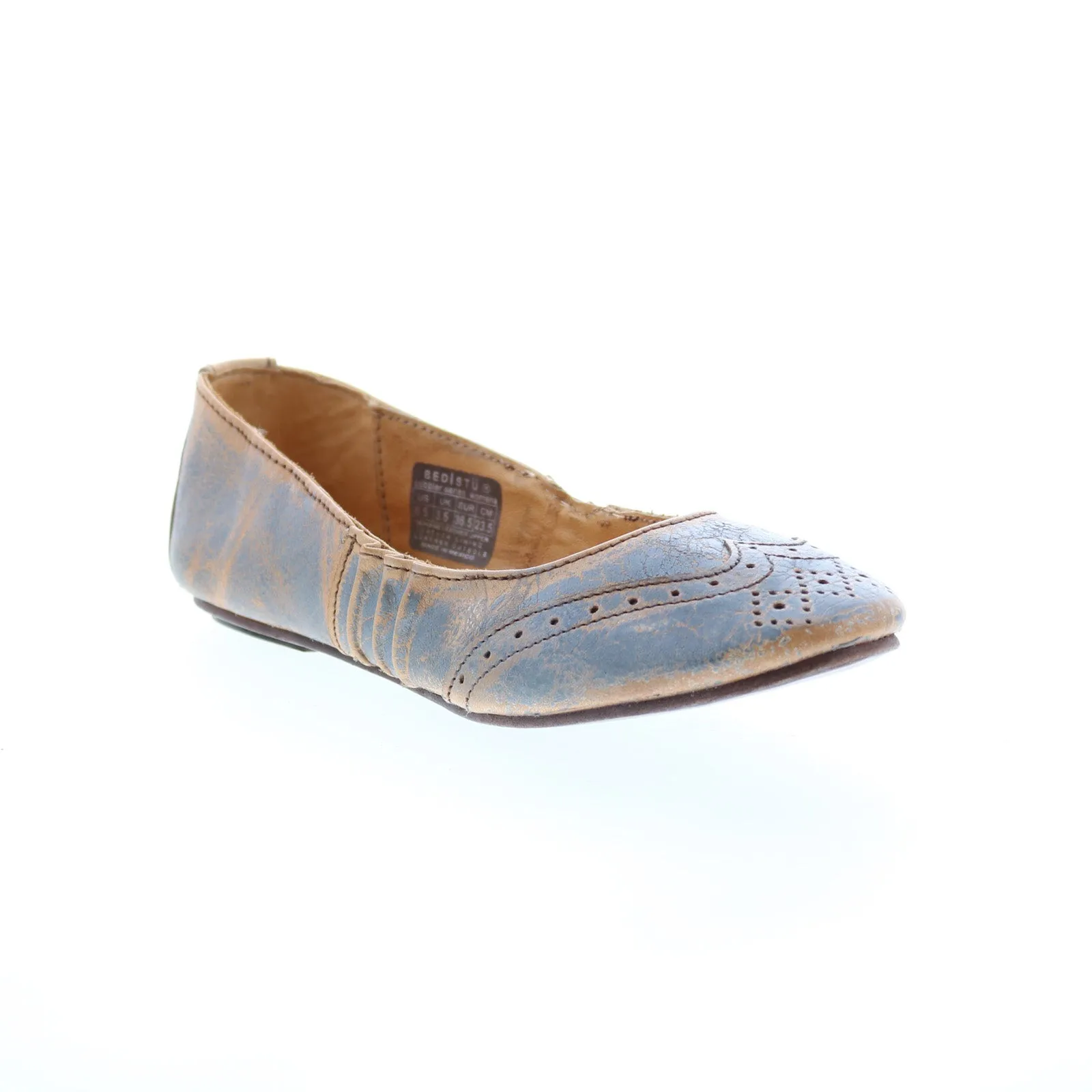 Bed Stu Tap F301602 Womens Gray Leather Slip On Ballet Flats Shoes