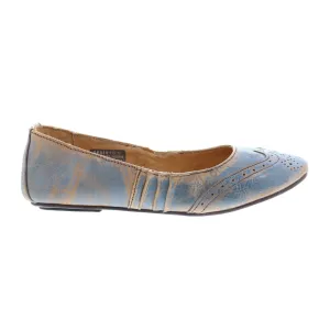 Bed Stu Tap F301602 Womens Gray Leather Slip On Ballet Flats Shoes