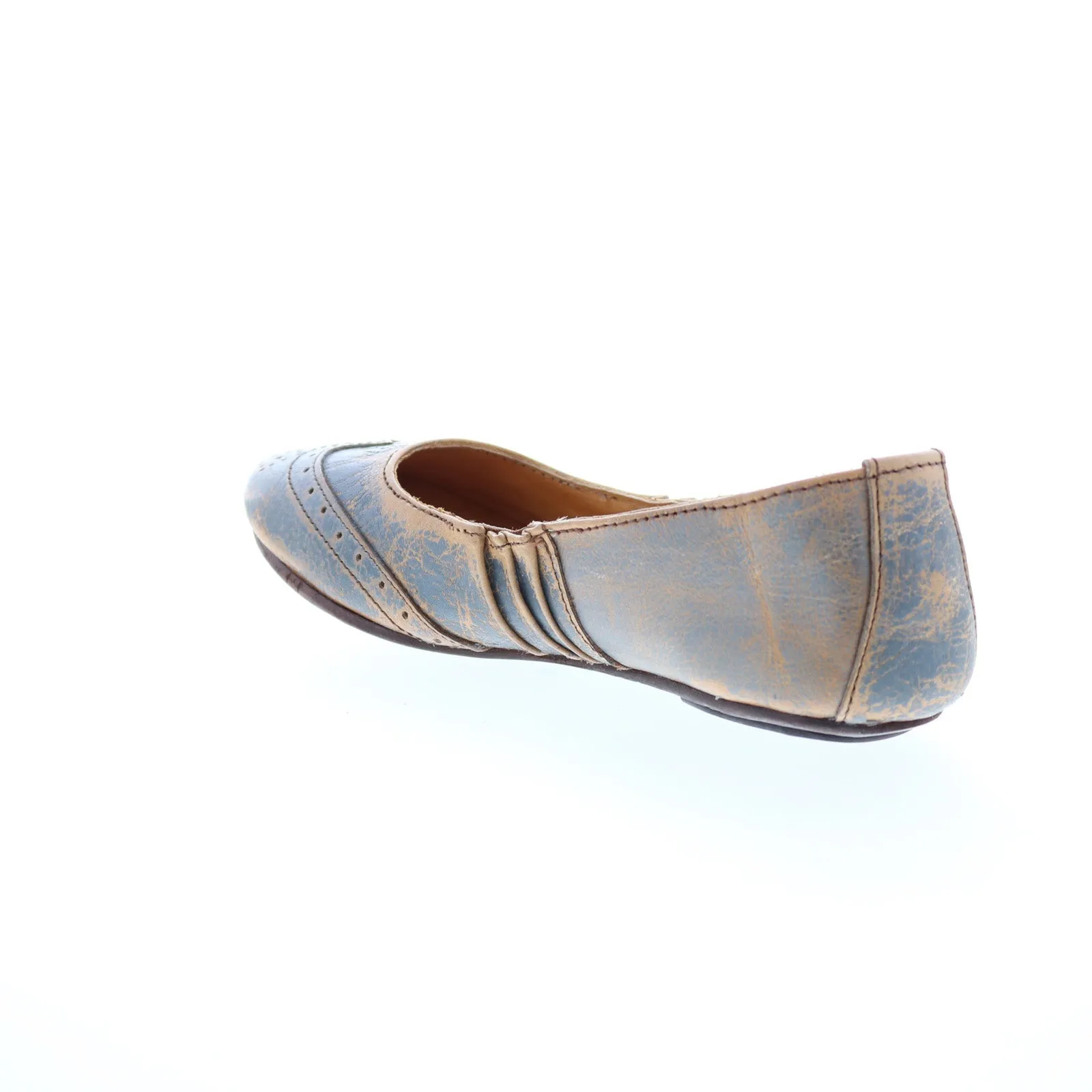 Bed Stu Tap F301602 Womens Gray Leather Slip On Ballet Flats Shoes