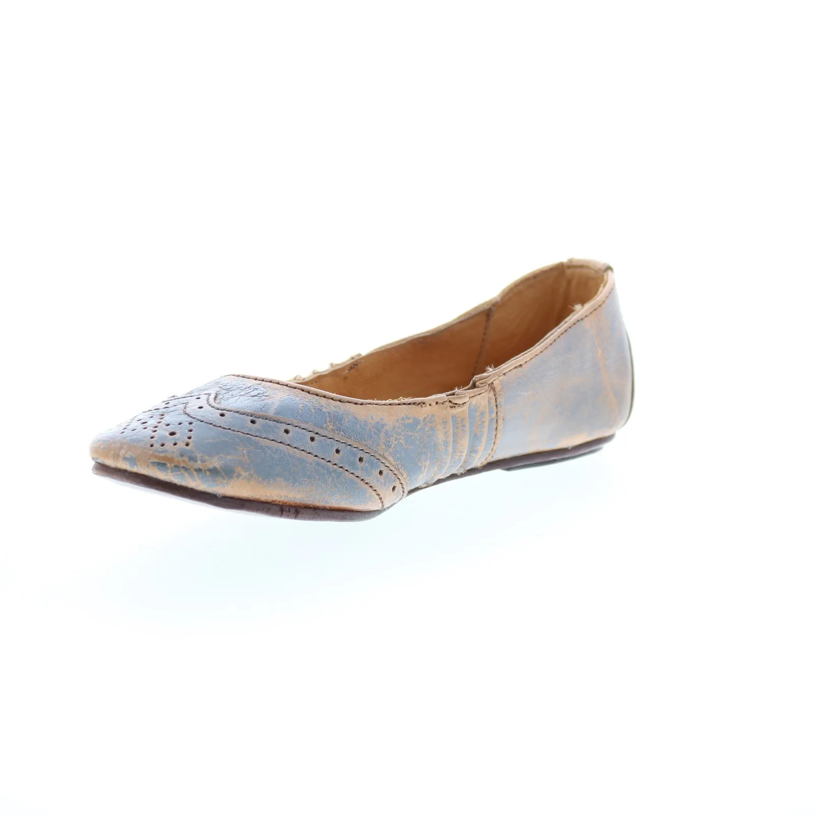 Bed Stu Tap F301602 Womens Gray Leather Slip On Ballet Flats Shoes