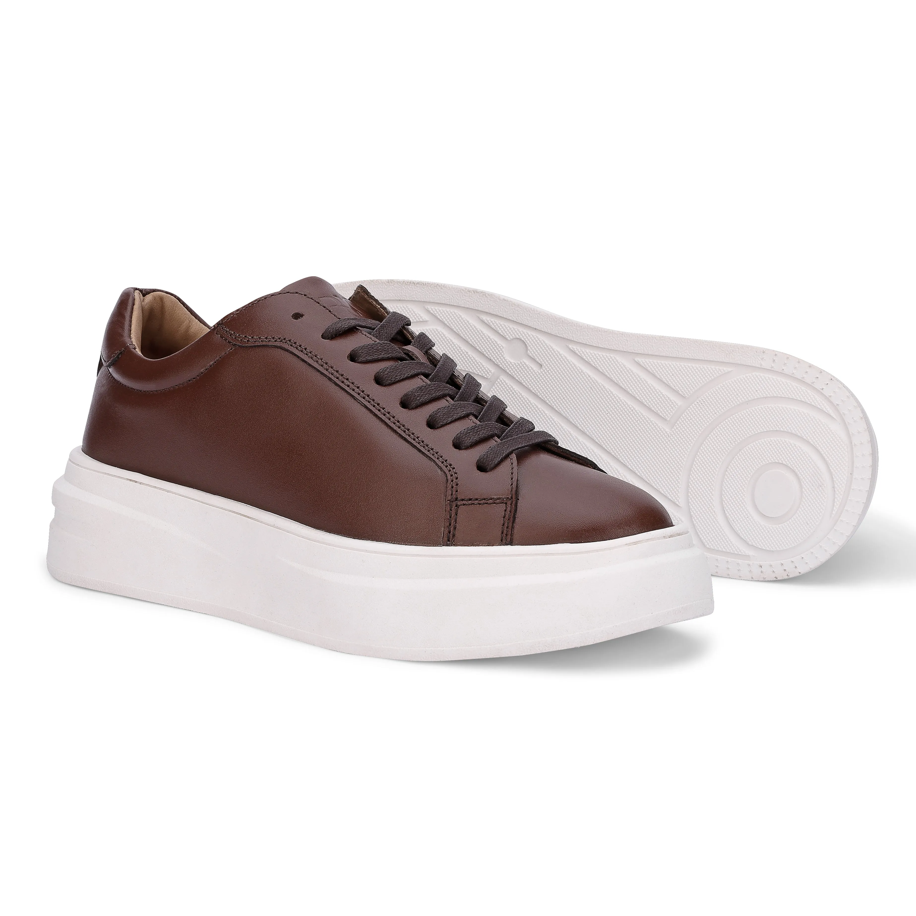 BlancPeak | Plain Brown Sneakers