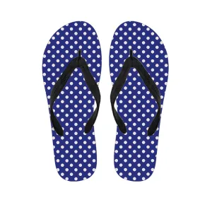 Blue and White Polka Dot Hawaiian Flip Flop Ensemble