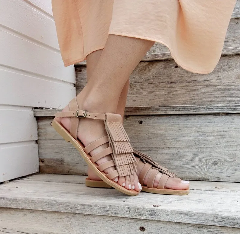 Boho ankle strap sandals