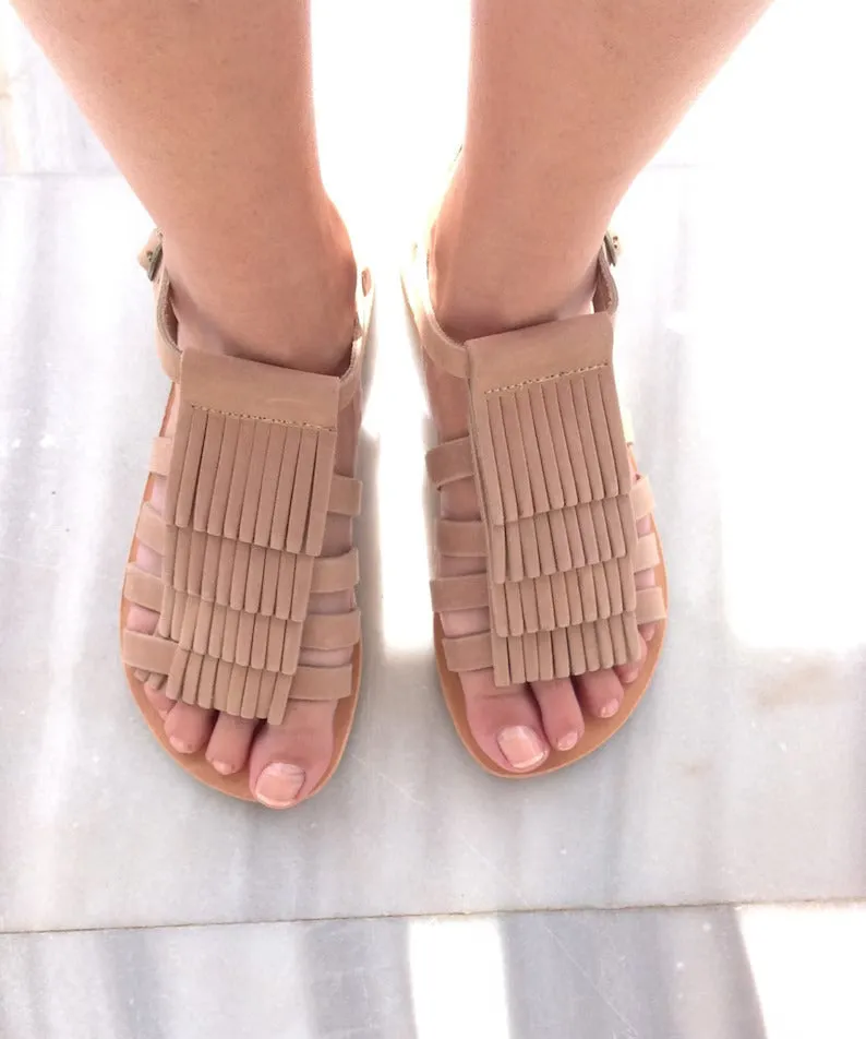 Boho ankle strap sandals