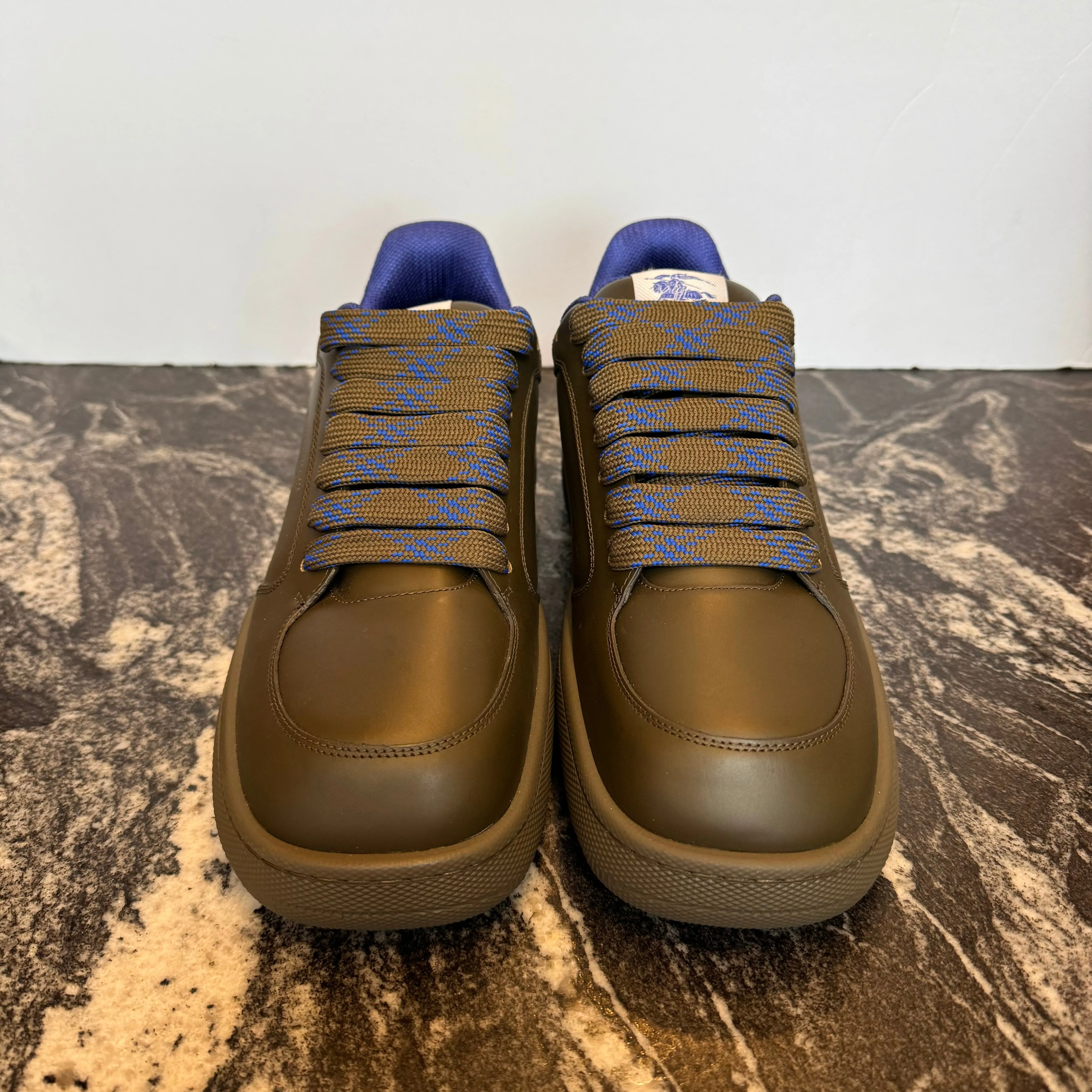 Burberry Leather Stock Sneakers Mens Size 43 US 10/10.5 New