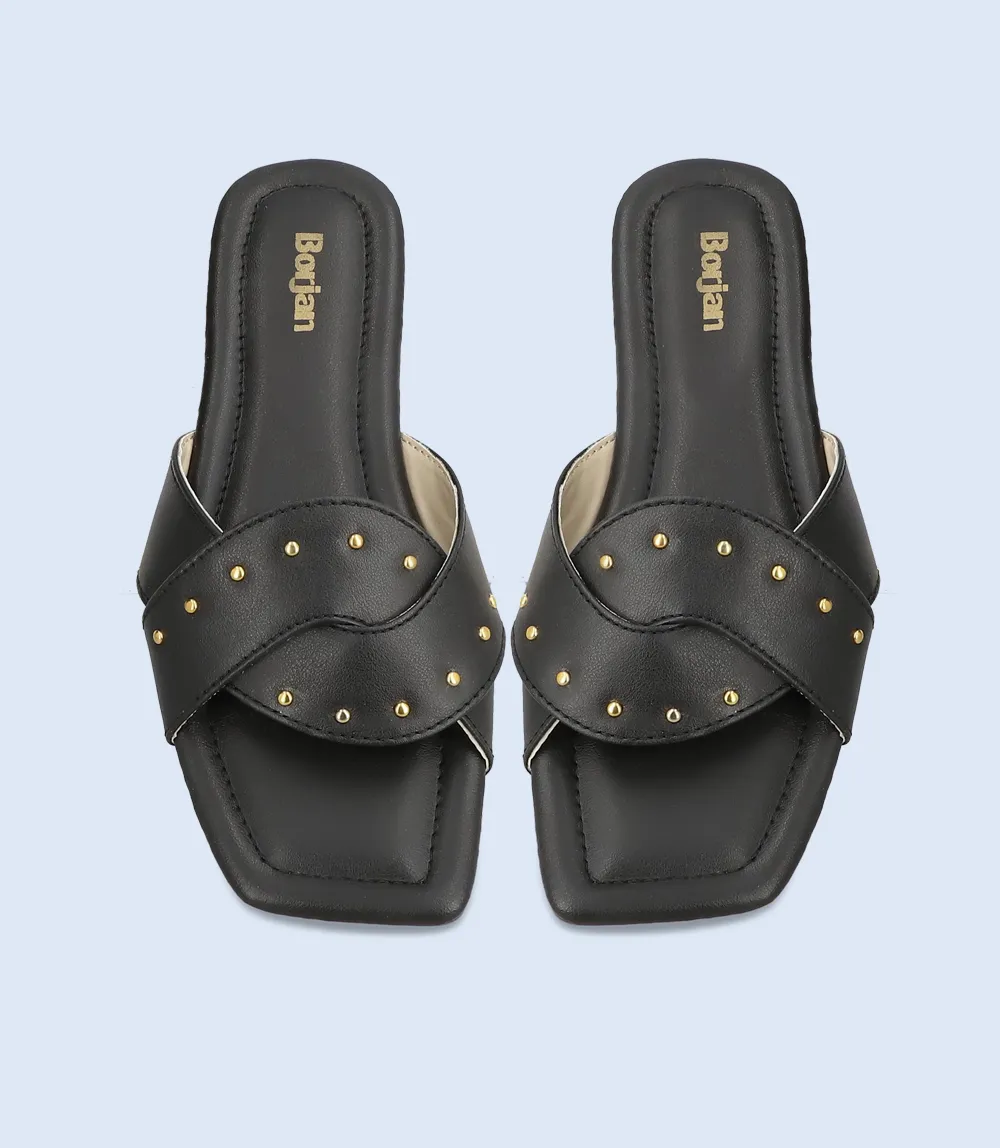 BW10036-BLACK-Women Slipper