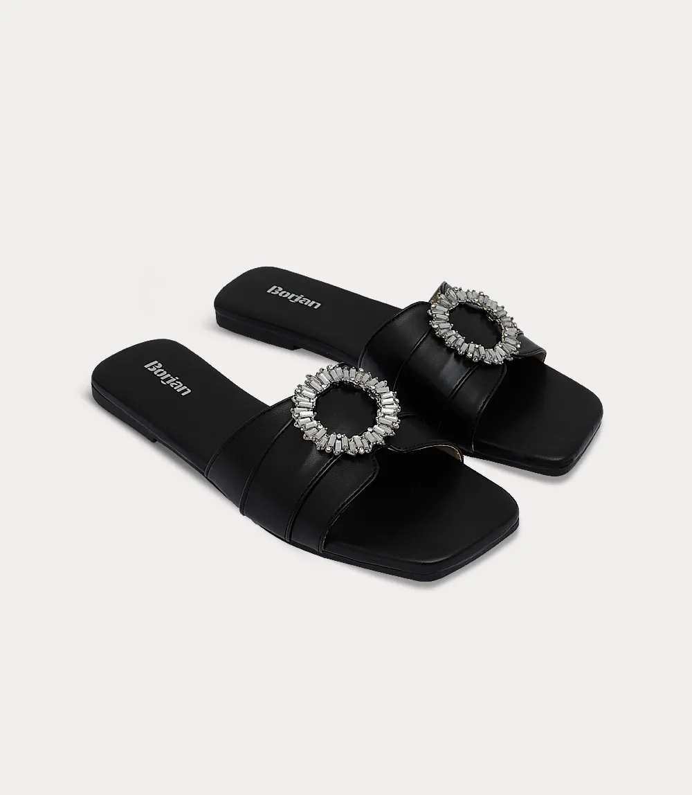 BW10340-BLACK-Women Slipper