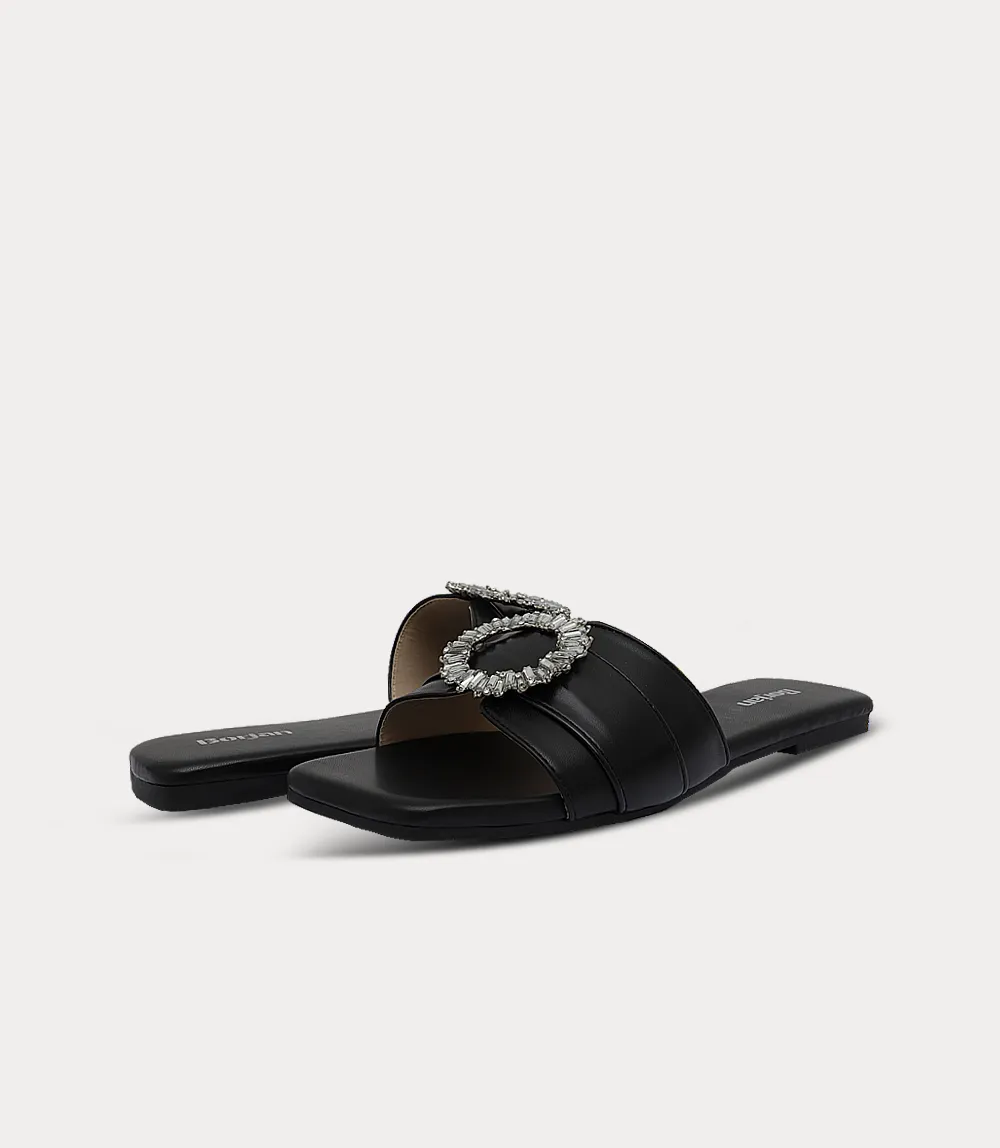 BW10340-BLACK-Women Slipper