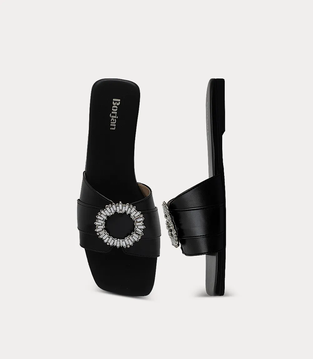 BW10340-BLACK-Women Slipper