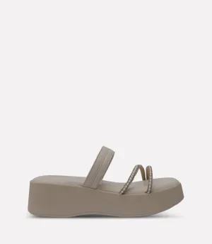 BW10425-BEIGE-Women Platform Slipper