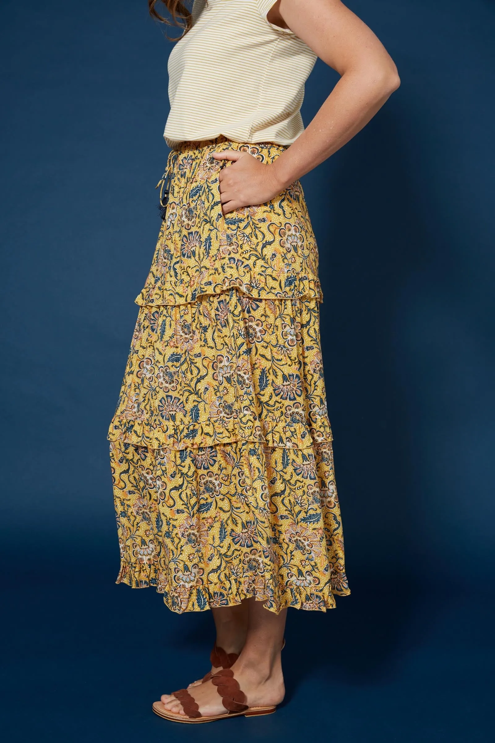 Cascara Frill Skirt - Batik