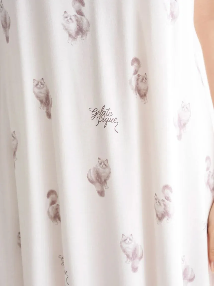 CAT Motif Camisole Lounge Maxi Dress