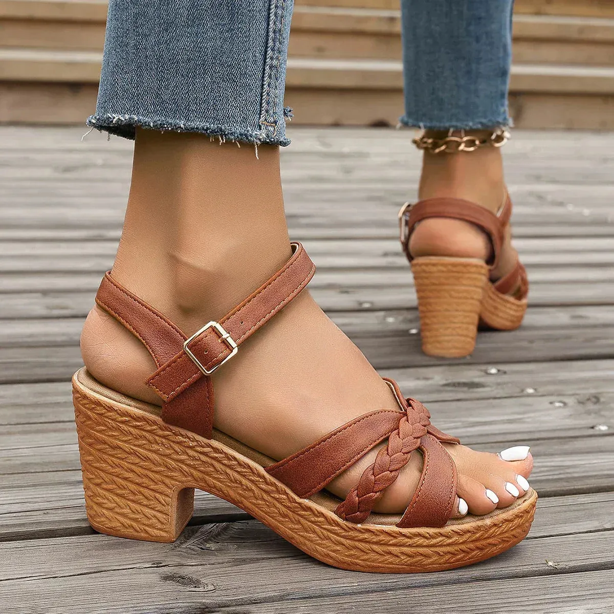 Celia | Orthopedic Mid Heel Platform Sandals