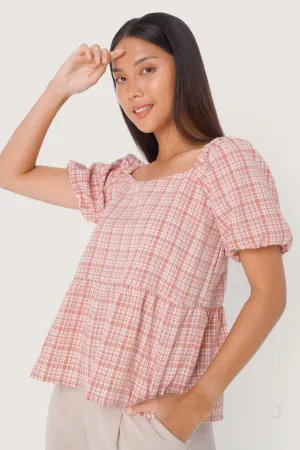 Checkered Babydoll Top