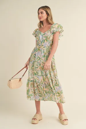 Cut Out Back Floral Dress