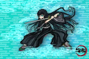 Demon Slayer Muichiro Tokito sneaker hunter print
