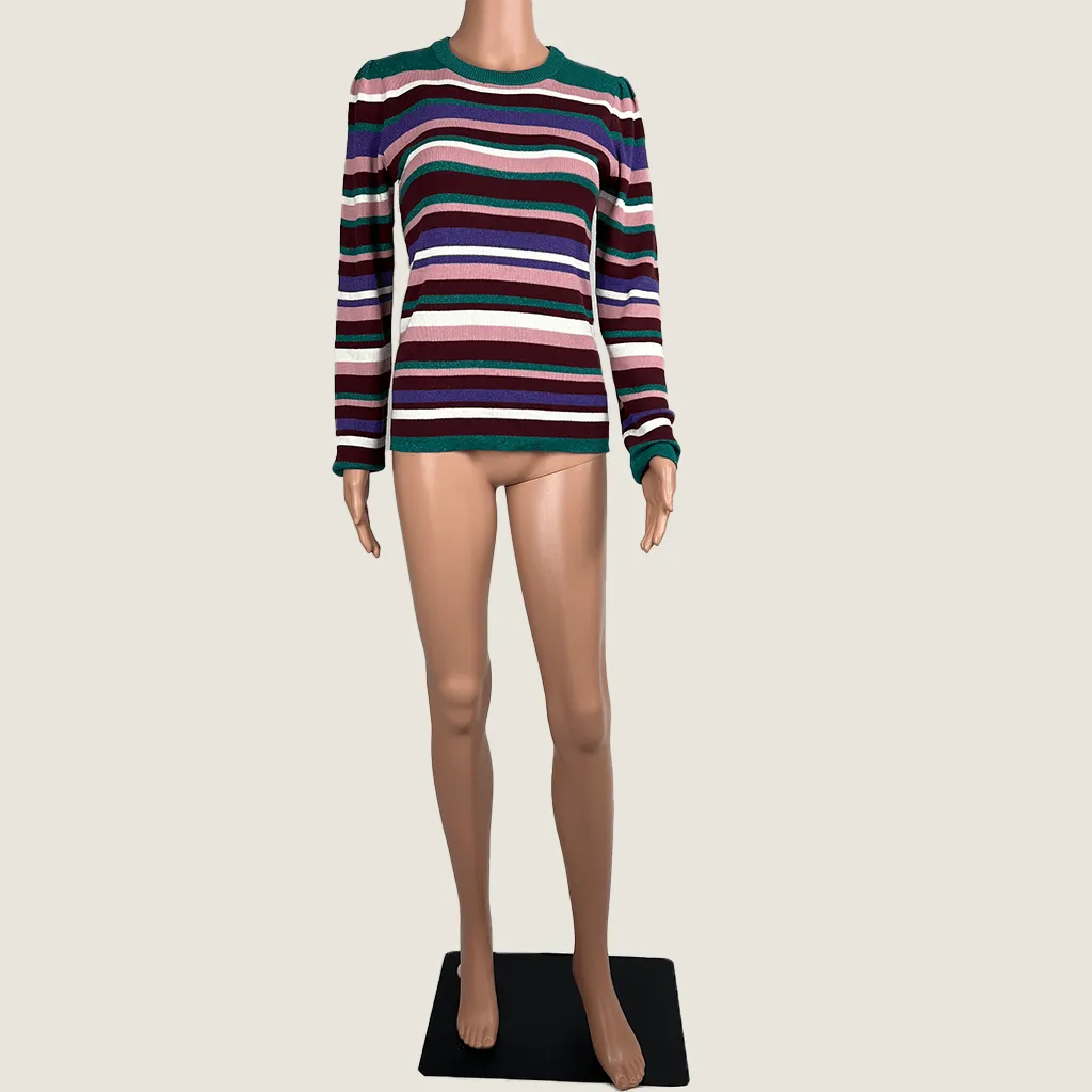 Dotti Striped Knit Long Sleeve Jumper XS