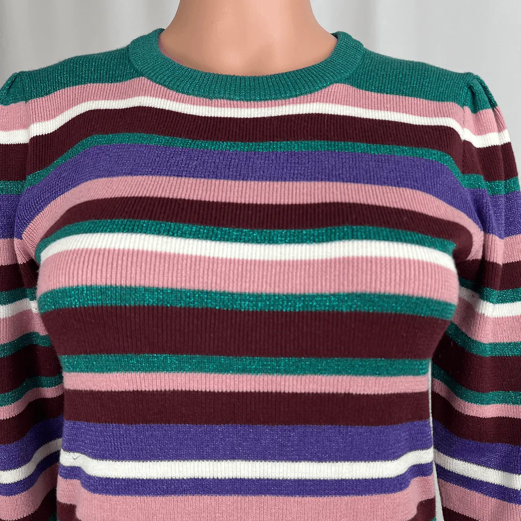 Dotti Striped Knit Long Sleeve Jumper XS