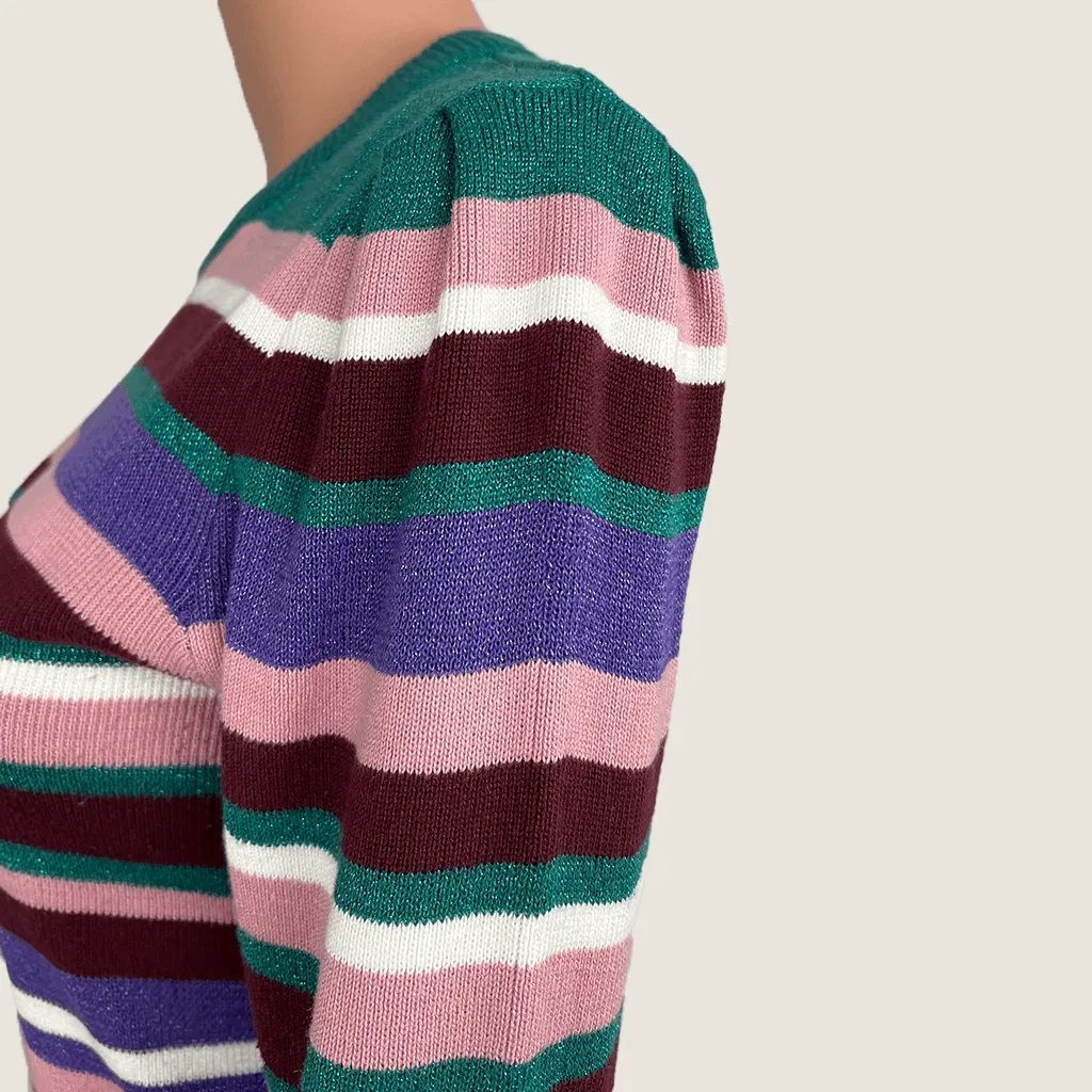 Dotti Striped Knit Long Sleeve Jumper XS