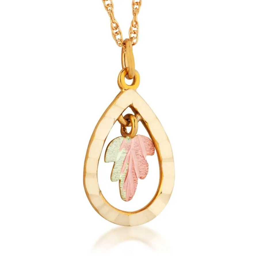Elegant Foliage V - Black Hills Gold Pendant