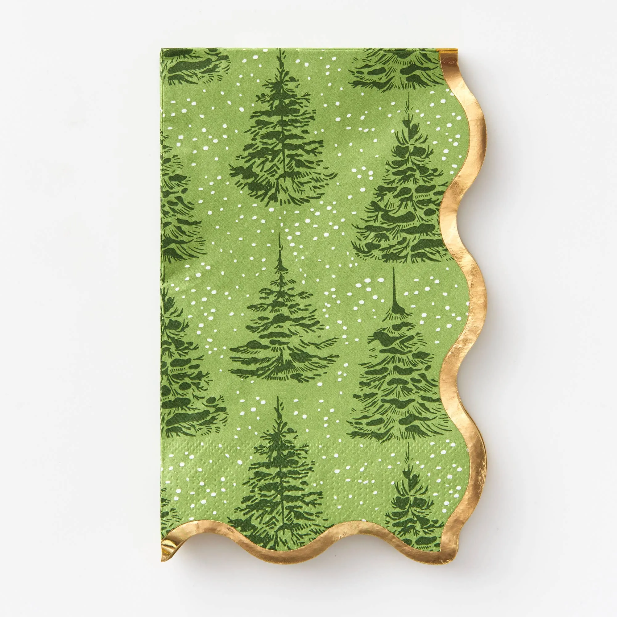 Elegant Green Christmas Tree Paper Napkins