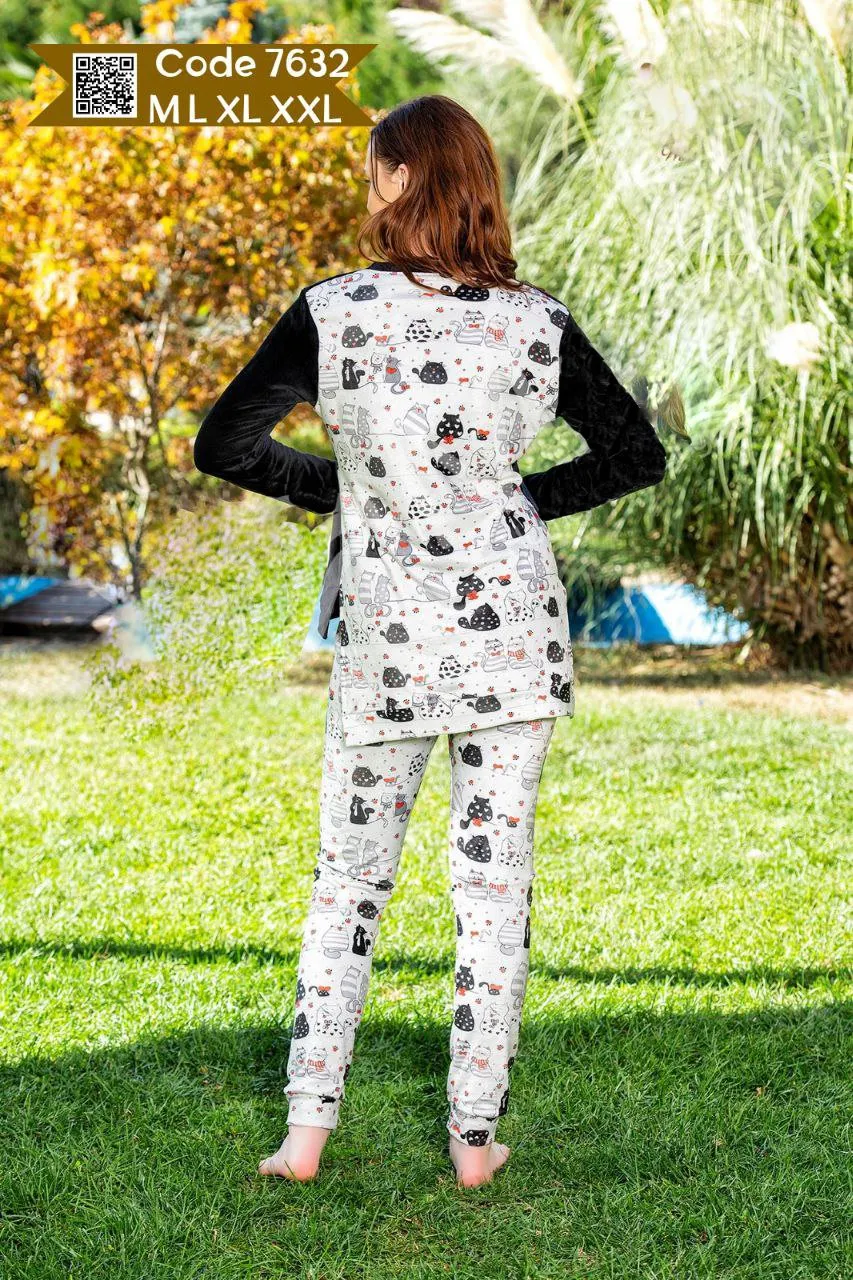 Elegant velor winter pajamas