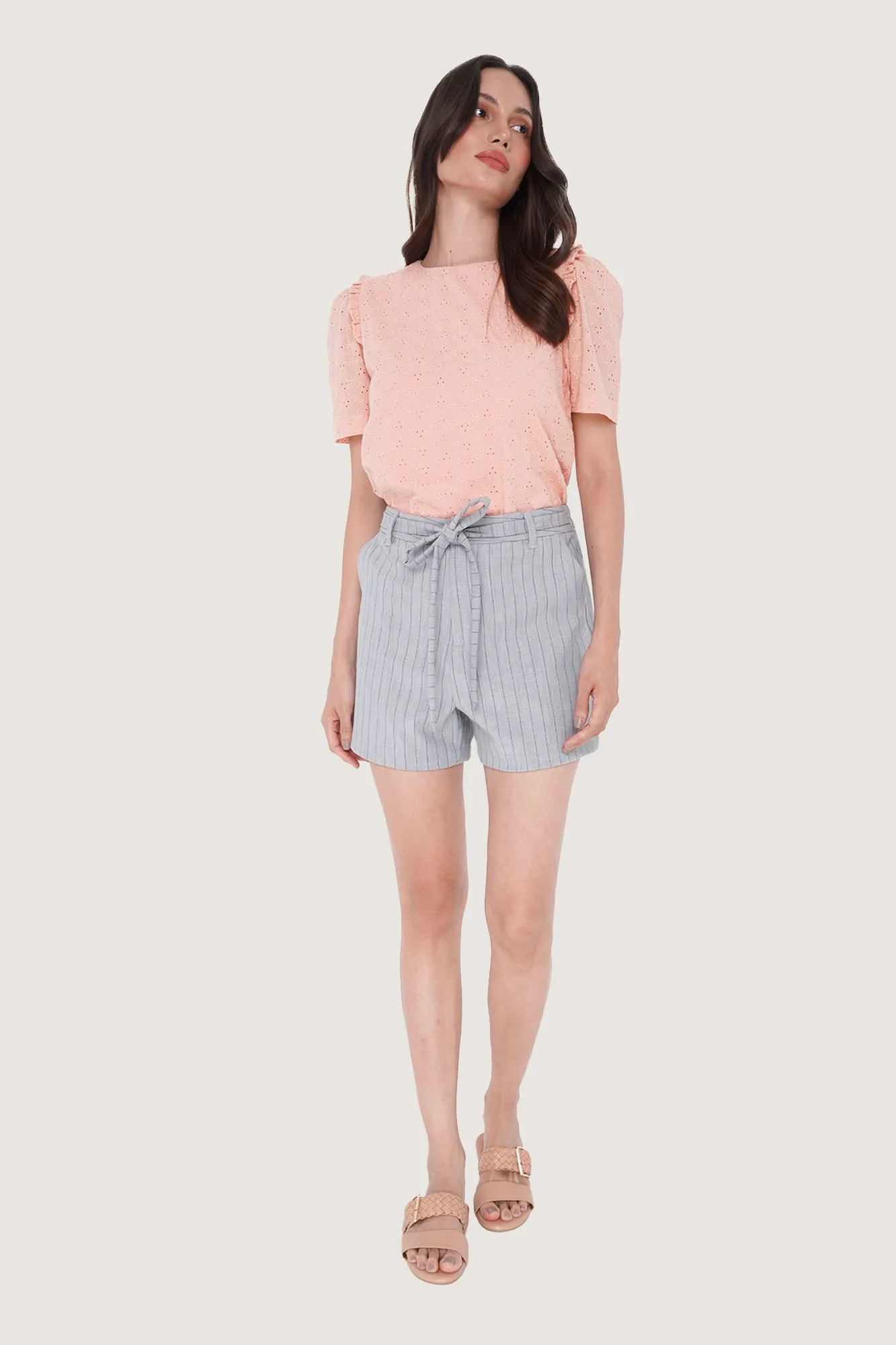 Eyelet Frill Top