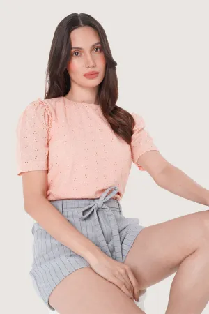 Eyelet Frill Top