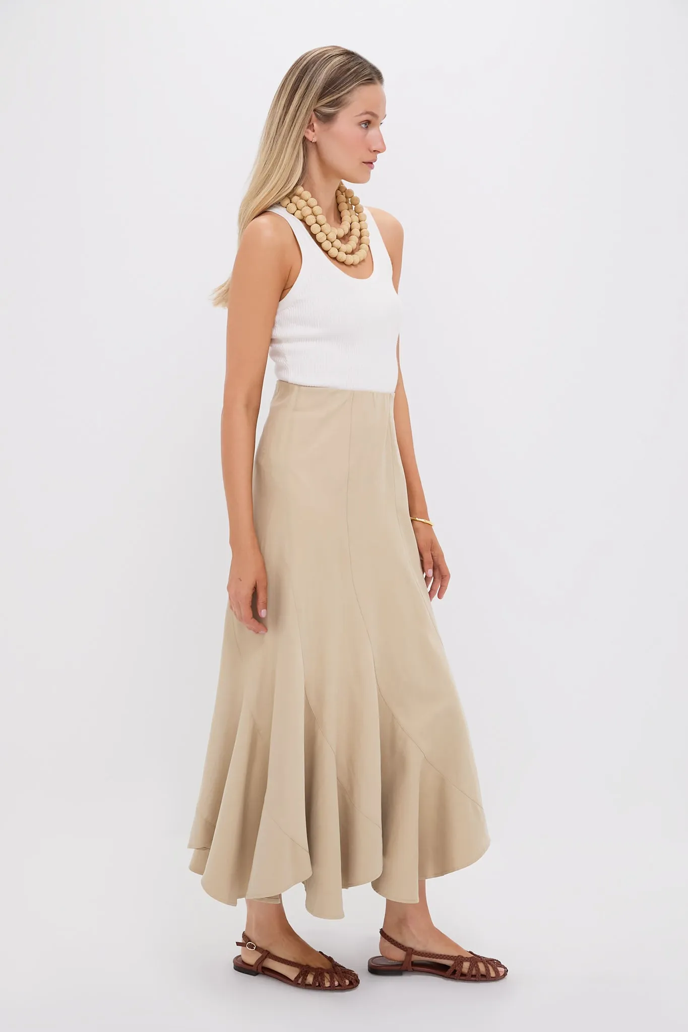 Fawn Drapey Twill Mallory Skirt
