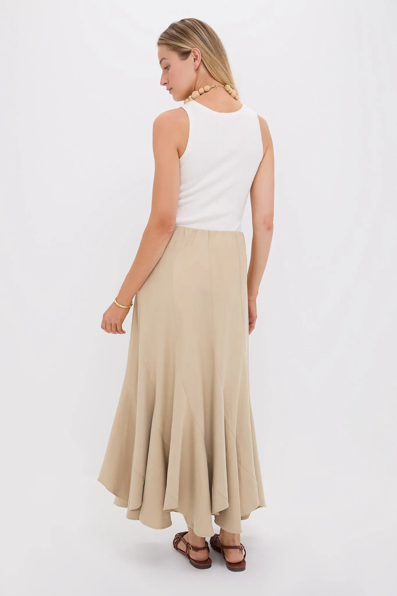 Fawn Drapey Twill Mallory Skirt