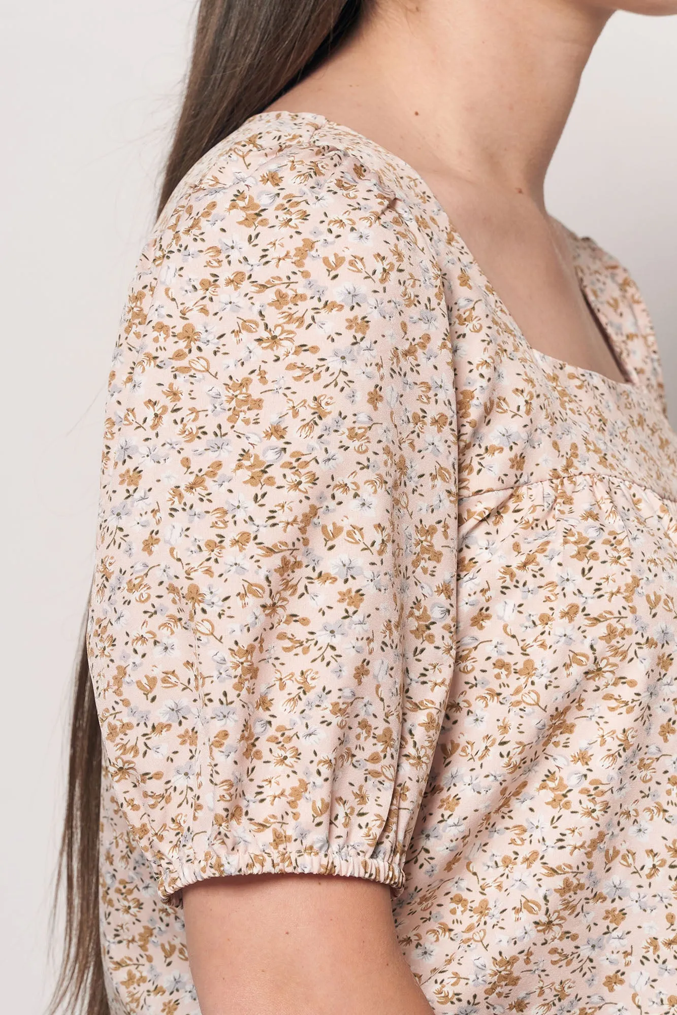 Floral Square Neck Top