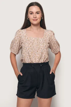 Floral Square Neck Top