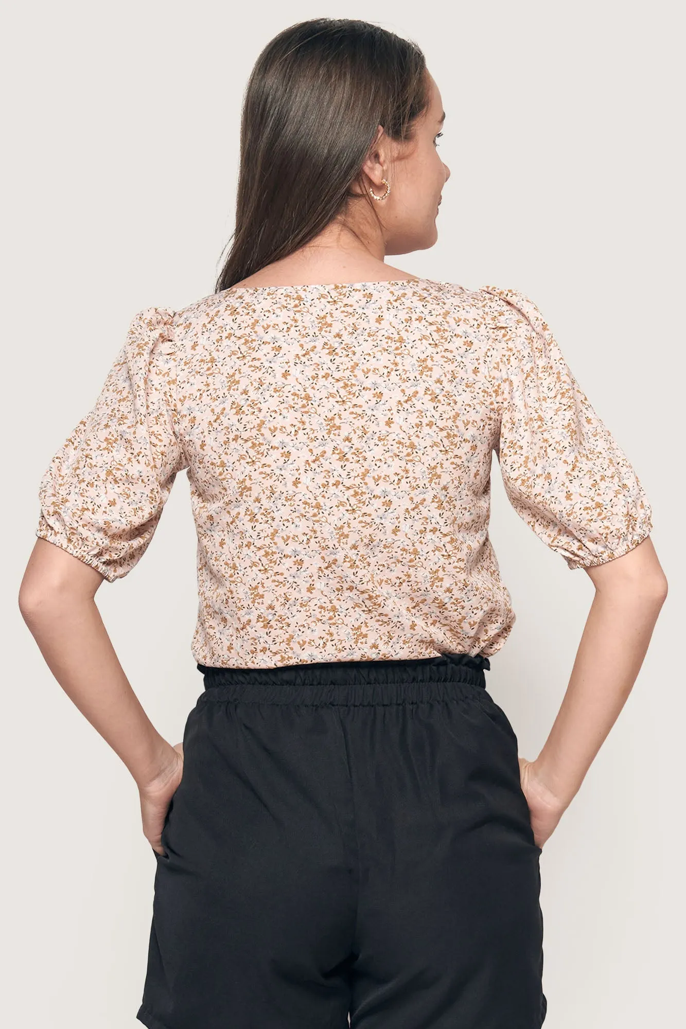 Floral Square Neck Top