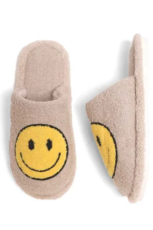 Fuzzy Smiley Slippers