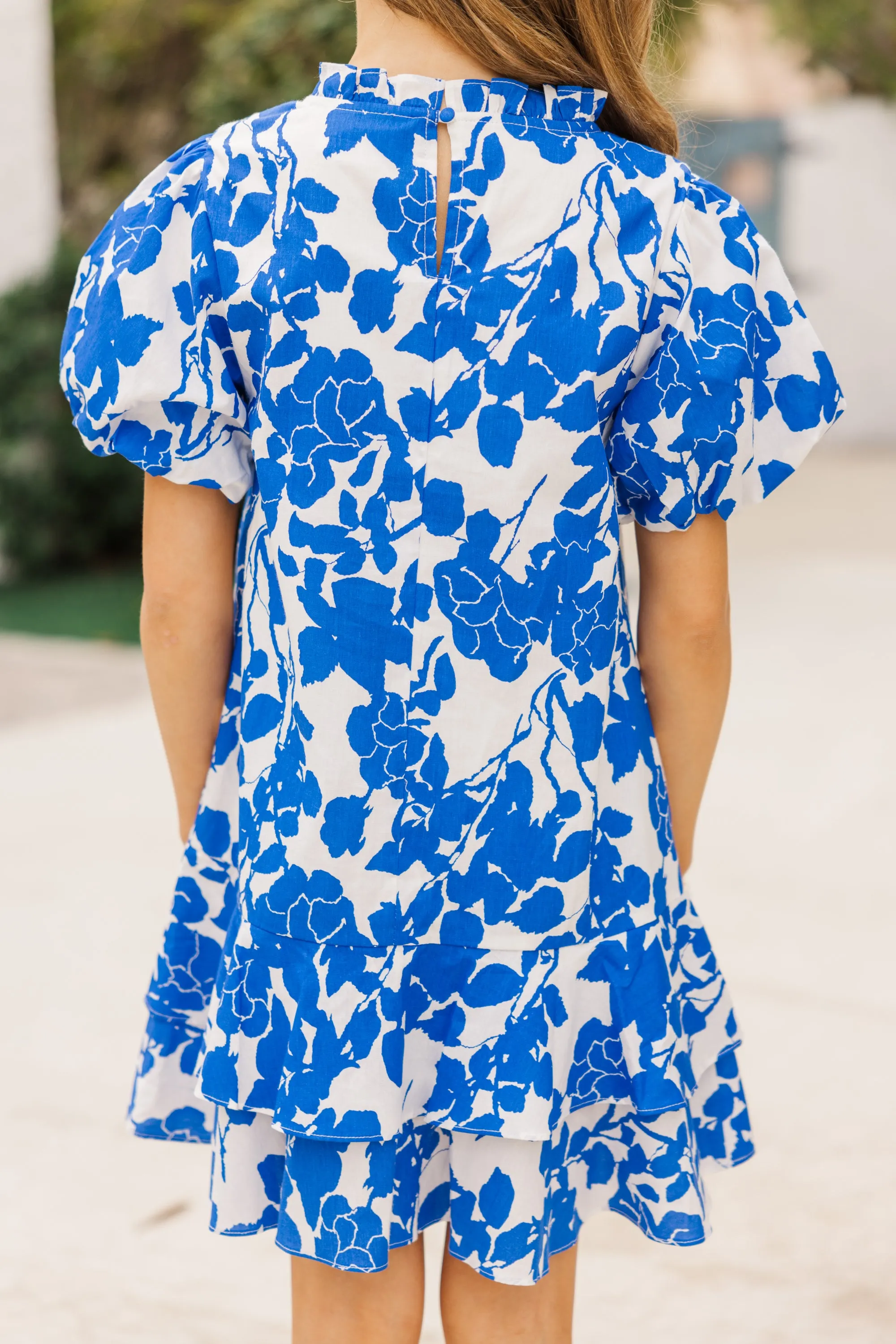 Girls: Get What You Love Blue Floral Dress